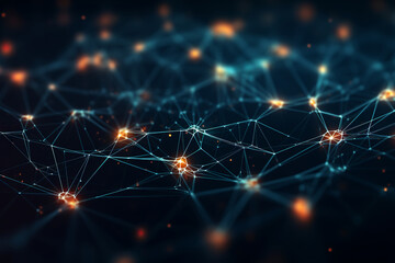 Wall Mural - abstract 3d network connections with plexus design background, generative ai