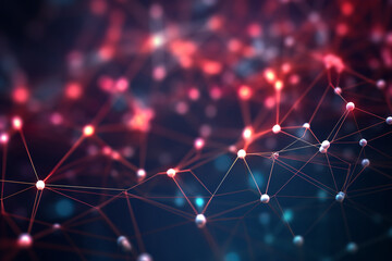 Wall Mural - abstract 3d network connections with plexus design background, generative ai