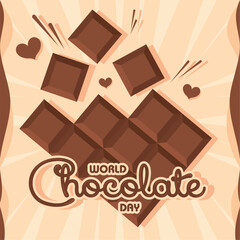 Poster - Isolated chocolate bar World chocolate day poster Vector