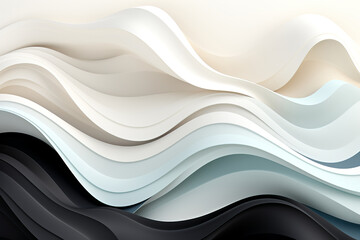 Wall Mural - abstract background with monochromatic waves. smooth black and white colors as designing apps or pro