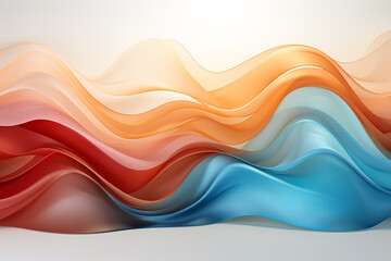 Poster - Abstract background with soft pastel waves. Smooth gradient colors as designing apps or products backdrop, generative ai