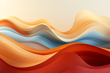 Poster - Abstract background with soft pastel waves. Smooth gradient colors as designing apps or products backdrop, generative ai