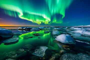 Wall Mural - Northern lights. Generative AI.