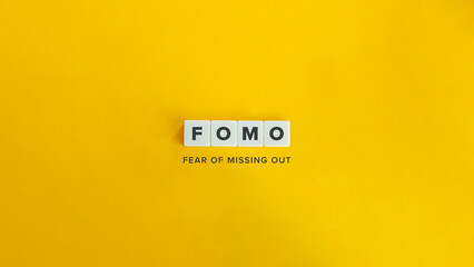 Wall Mural - FOMO Acronym (Fear of Missing Out). Banner and Concept Image.