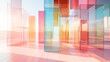 © Saulo Collado - Colorful transparent glass panels boxes in the style of pastel color schemes, three-dimensional space, minimalist wallpaper backgrounds.