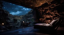 Imagine A Hidden Opening In The Cave Ceiling That Reveals A Breathtaking View Of The Night Sky