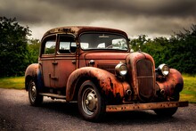 Rusty Old Car, A Vivid Reminder Of A Lost Era
