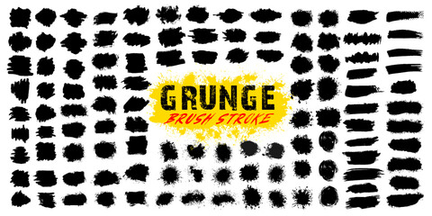 Fototapete - Beautiful Paintbrush vector collection. Grunge elements - Brush stroke, ink paint brush, grunge lines. Vector texture dirty brushes and wide brushes
