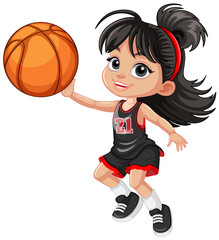 Poster - Female basketball player cartoon character