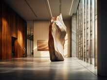 Modern And Sophisticated Design Of Expensive Architectural Sculpture. Luxury Creative Carved Stone Sculpture. Exclusive Sculpture Of High Standard. Realistic 3D Illustration. Generative AI