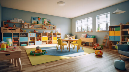 Interior of Fun Kindergarten playroom