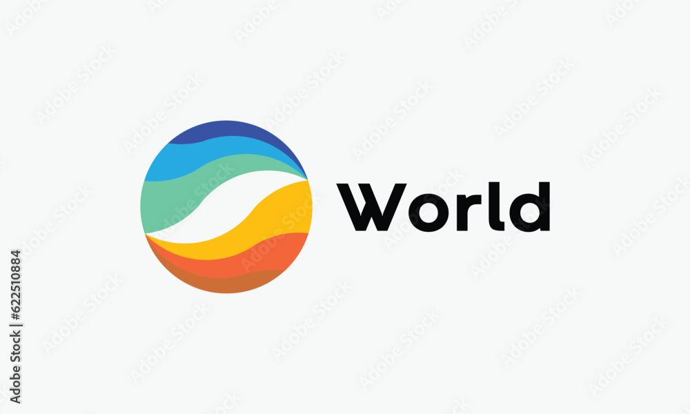 World circle ball round logo vector minimalist design concept ...