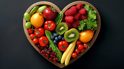 Wall Mural - Healthy nutrition eating with fresh fruits and vegetables