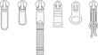 Zipper Vector Illustration Set