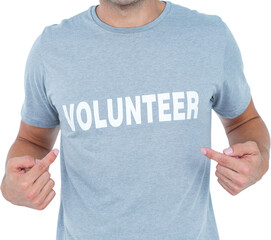 Sticker - Digital png photo of midsection of caucasian male volunteer on transparent background