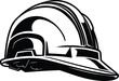 Construction Hat Logo Monochrome Design Style
