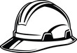 Construction Hat Logo Monochrome Design Style