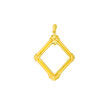 isolated gold locket frame pendant with diamond