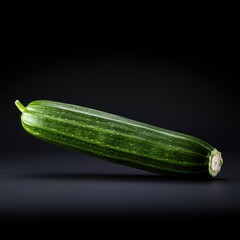Poster - photo of a cucumber in black background