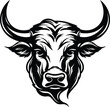 Angry Bull Logo Monochrome Design Style