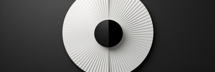 Canvas Print - A black and white photo of a circular mirror. Generative AI image.