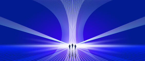 Wall Mural - running towards the future
