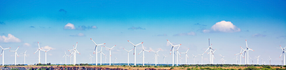 View from Cape Kaliakra to an offshore wind farm in Bulgaria. Banner