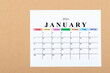Calendar Desk 2024: January is the month for the organizer to plan and deadline with an orange background.