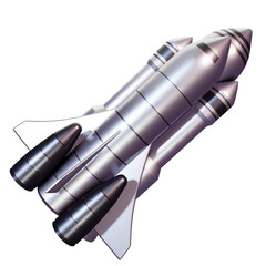 Wall Mural - 3D rendering rocket object