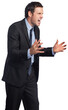 © vectorfusionart - Digital png photo of furious caucasian businessman shouting on transparent background
