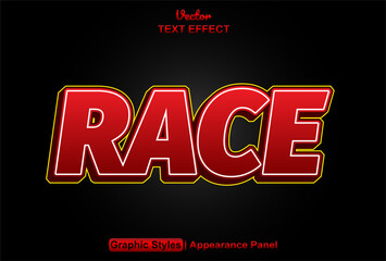 Wall Mural - race text effect with red editable graphic style.