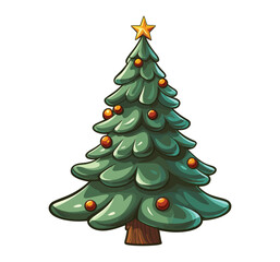 Wall Mural - Christmas tree with decoration vector