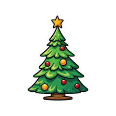 Wall Mural - Christmas tree with decoration vector