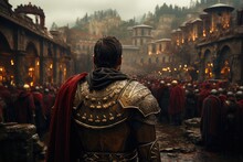 Unveiling The Glory Of Ancient Rome: An In-Depth Exploration Of The Pomp, Power, And Military Might Of The Roman Legion From A Back View Perspective Generative AI