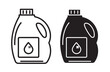 laundry detergent bottle icon set. bleach container line vector. liquid shampoo bottle product icon set.