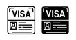 tourist visa permit vector icon set. work immigration visa line vector. travel visa symbol.