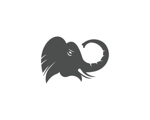 Sticker - Creative elephant silhouette logo design flat modern vector illustration.