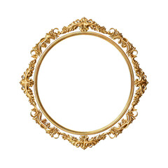 Golden picture frame baroque style. Vintage art object 3