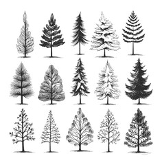 Wall Mural - Set of Christmas tree elements vector