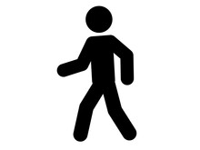 歩く人物のシンプルなアイコン