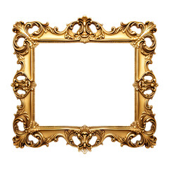 Wall Mural - Baroque-style picture frame in golden color. Elegant and luxurious design 4