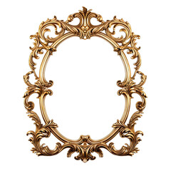 Wall Mural - Baroque-style picture frame in golden color. Elegant and luxurious design 7