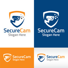 Cctv Camera Secure Logo Design Vector Template