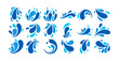 Set of colorful water drop icon logo design. Flat water splash logo icon bundle.