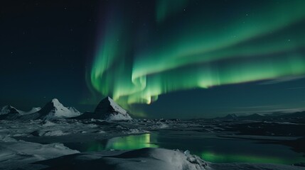 Poster - aurora borealis above the clouds