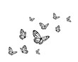 butterflies  black set design