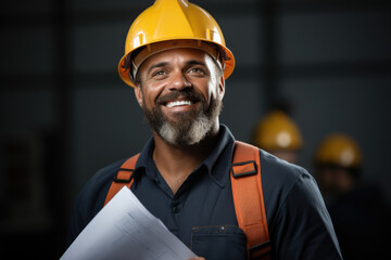 Wall Mural - african engineer at industrial site