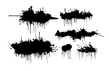 Wall Mural - Set of black blots on a white background. Vector illustration