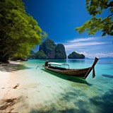 Fototapeta Uliczki - Tropical Paradise Thailand Beach Wallpaper. Generative AI