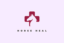 Logo Horse Medical Silhouette Cross Health Cure Veterinary